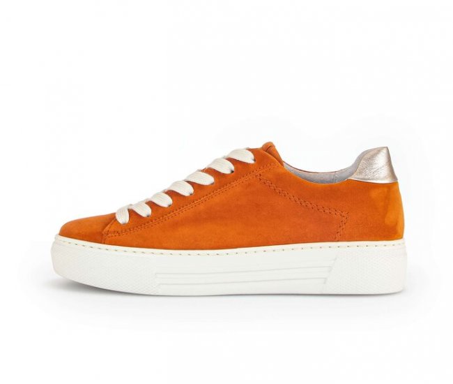 Gabor Damen Sneaker Low Orange - Materialmix Leder