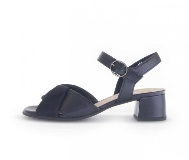 Gabor Damen Riemchensandale Blau - Materialmix Leder