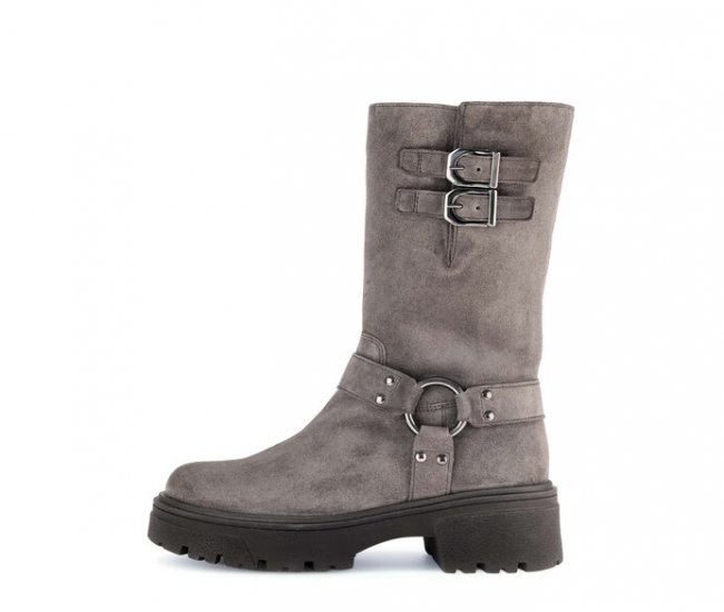 Gabor Damen Biker Boots Braun - Rauleder
