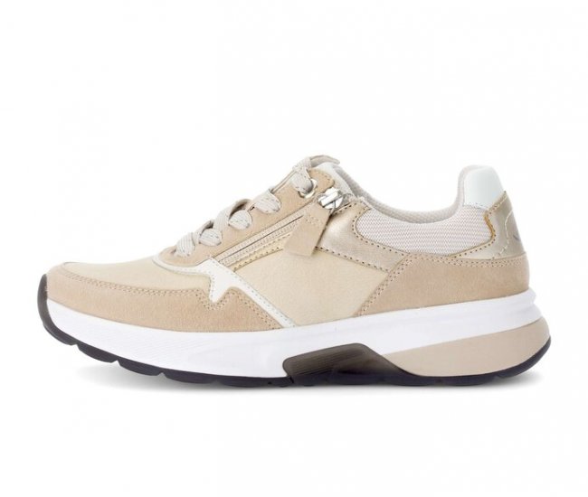 Gabor Damen Sneaker Low Beige - Materialmix Leder/Lederimitat