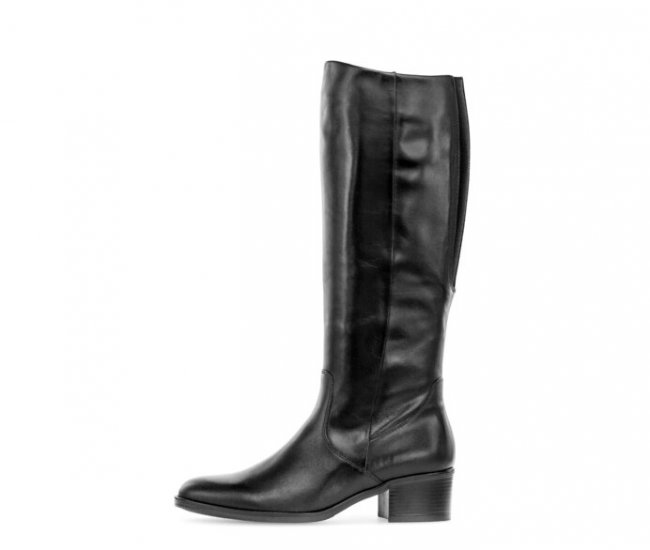 Gabor Damen Eleganter Stiefel Schwarz - Glattleder