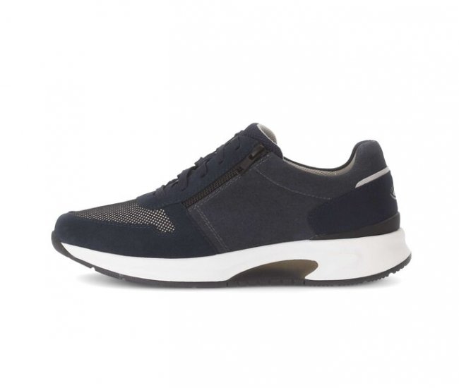 Gabor Herren Rollingsoft Sneaker Low Blau - Materialmix Leder/Textil