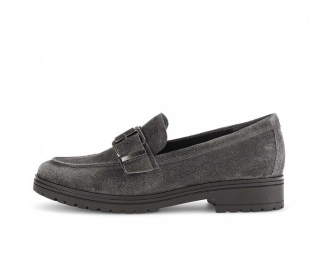Gabor Damen Loafer Grau - Rauleder