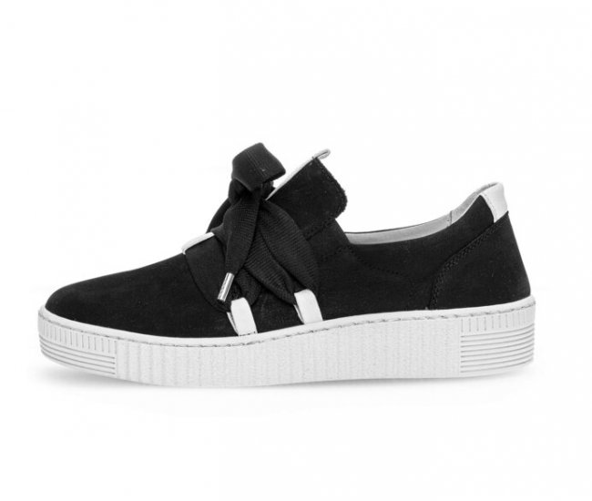 Gabor Damen Sneaker Low Schwarz - Materialmix Leder
