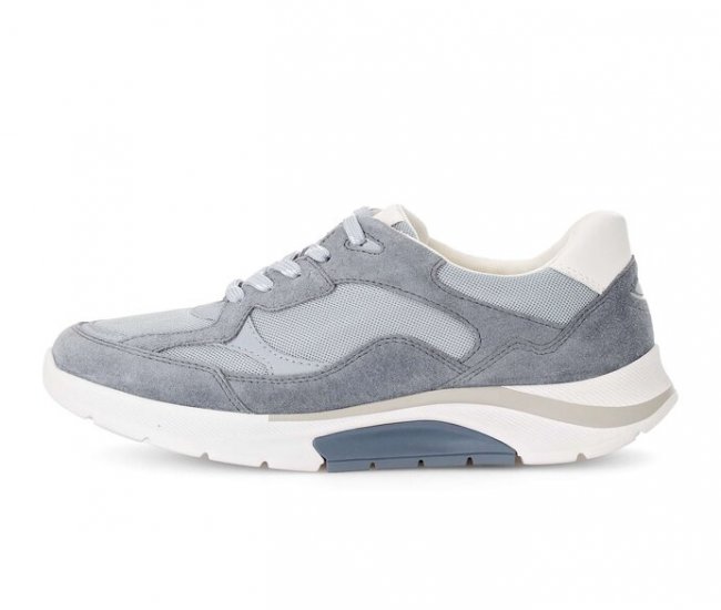 Gabor Damen Sneaker Low Blau - Materialmix Leder/Lederimitat