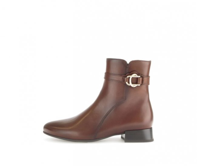 Gabor Damen Elegante Stiefelette Braun - Glattleder