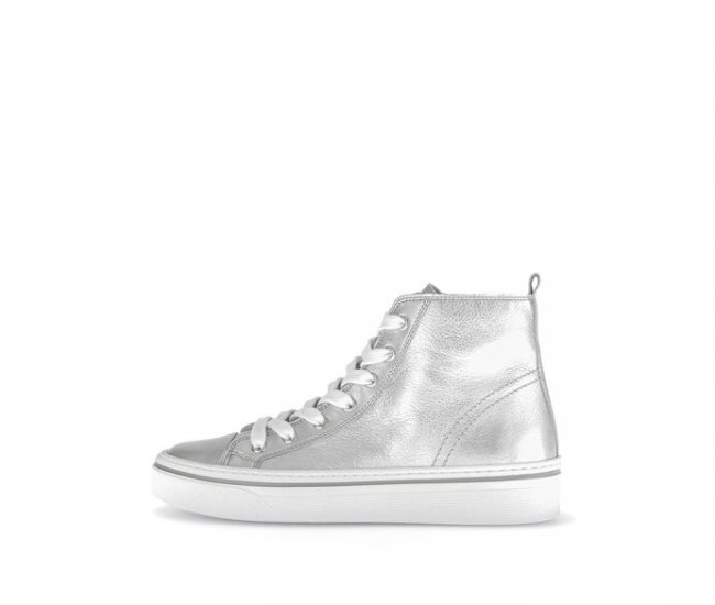 Gabor Damen Sneaker High Silber - Glattleder