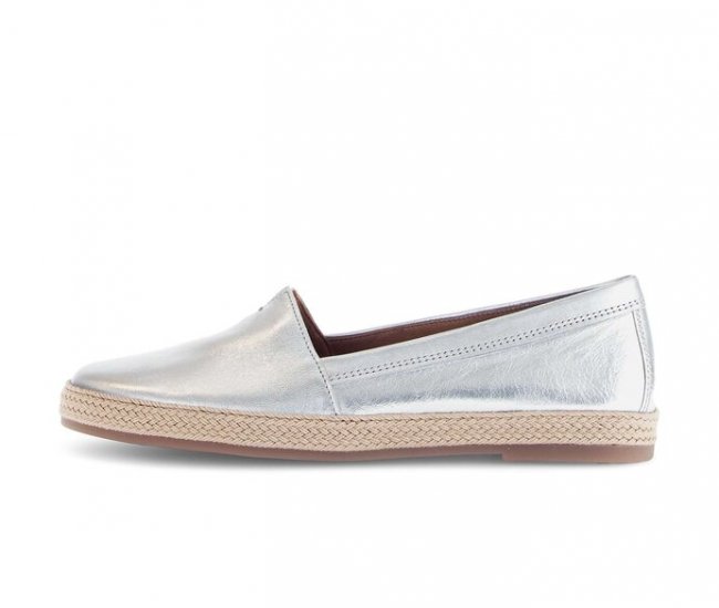 Gabor Damen Slipper Silber - Effektleder