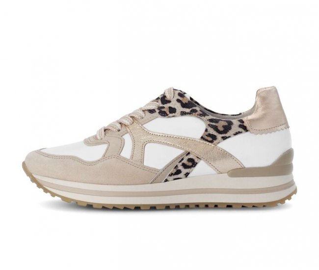 Gabor Damen Sneaker Low Beige - Materialmix Leder