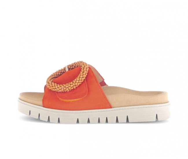 Gabor Damen Pantolette Orange - Rauleder
