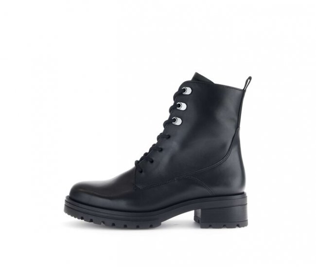Gabor Damen Schnürstiefelette Schwarz - Glattleder