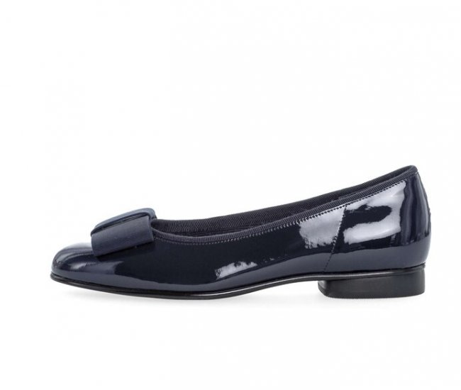 Gabor Damen Eleganter Ballerina Blau - Lackleder