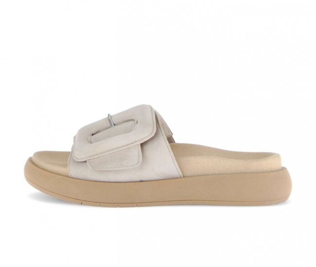 Gabor Damen Pantolette Beige - Rauleder