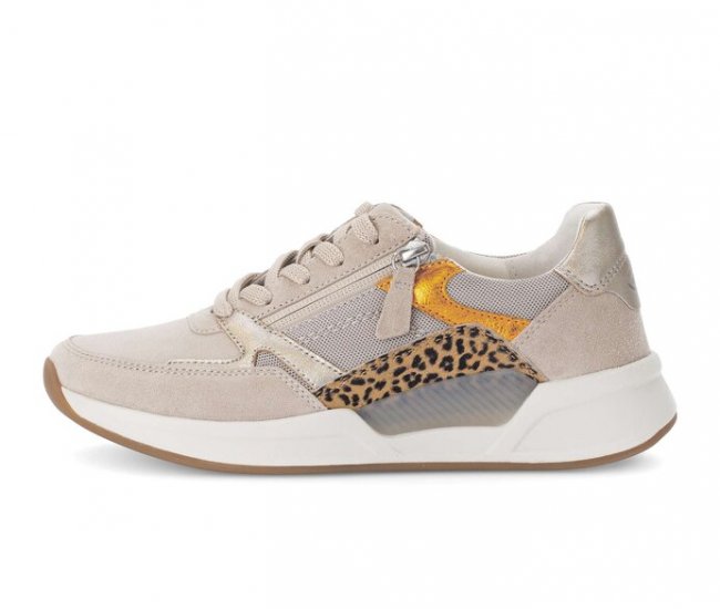 Gabor Damen Sneaker Low Beige - Materialmix Leder/Lederimitat