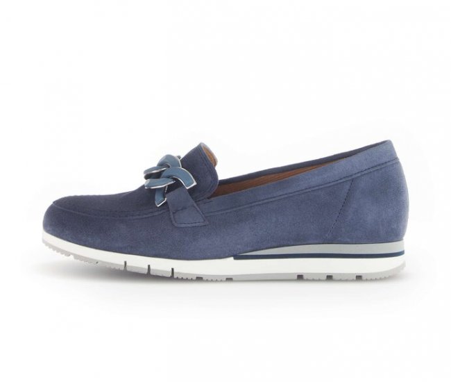 Gabor Damen Slipper Blau - Rauleder