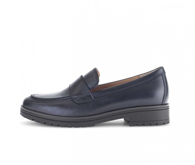 Gabor Damen Slipper Blau - Glattleder