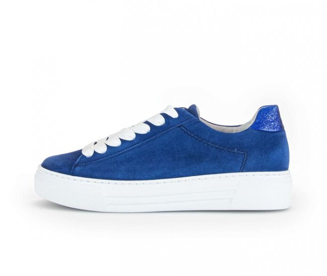 Gabor Damen Sneaker Low Blau - Materialmix Leder/Lederimitat