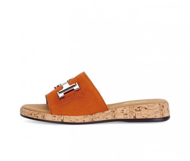 Gabor Damen Pantolette Orange - Rauleder