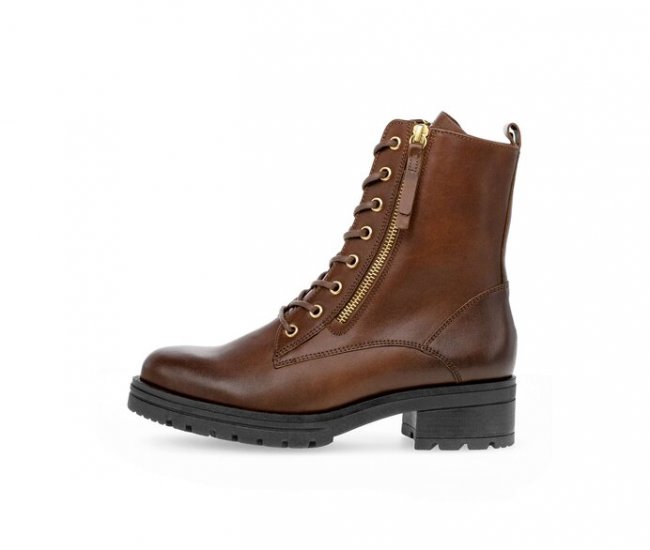 Gabor Damen Schnürstiefelette Braun - Glattleder