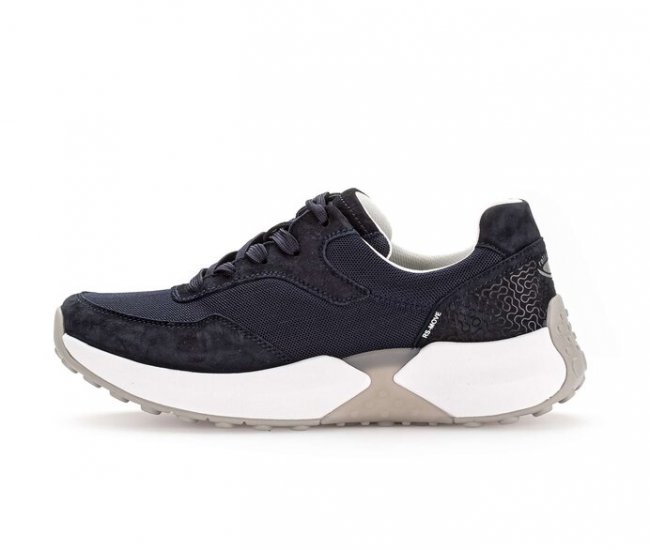 Gabor Damen Sneaker Low Blau - Materialmix Leder/Lederimitat