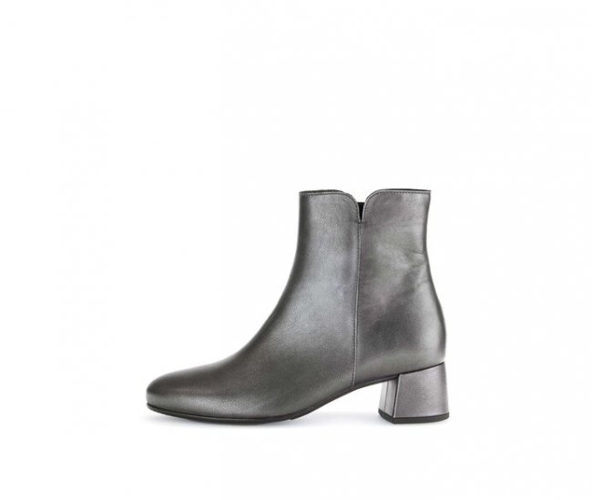 Gabor Damen Elegante Stiefelette Silber - Glattleder