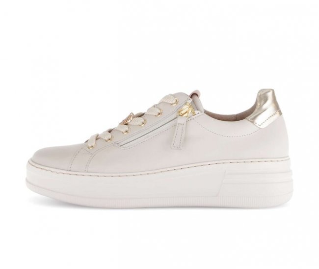 Gabor Damen Sneaker Low Beige - Materialmix Leder
