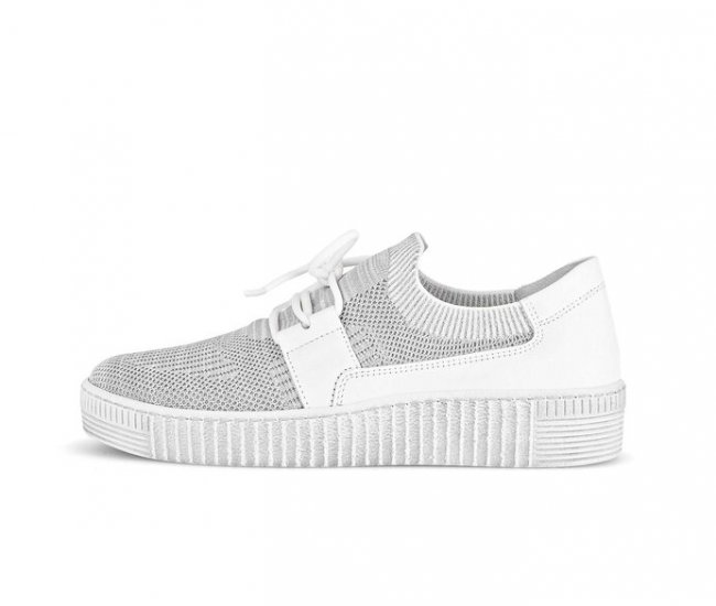 Gabor Damen Sneaker Low Grau - Materialmix Leder/Lederimitat