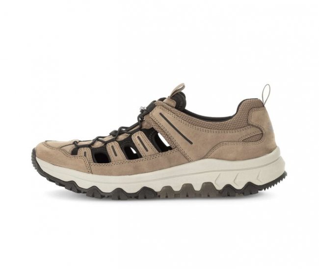 Gabor Herren Rollingsoft Sneaker Low Beige - Materialmix Leder/Textil