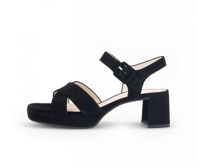 Gabor Damen Plateau Sandale Schwarz - Rauleder