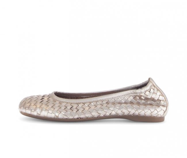 Gabor Damen Eleganter Ballerina Gold - Effektleder