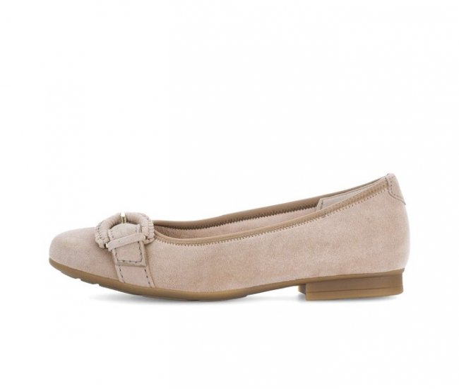 Gabor Damen Eleganter Ballerina Beige - Rauleder