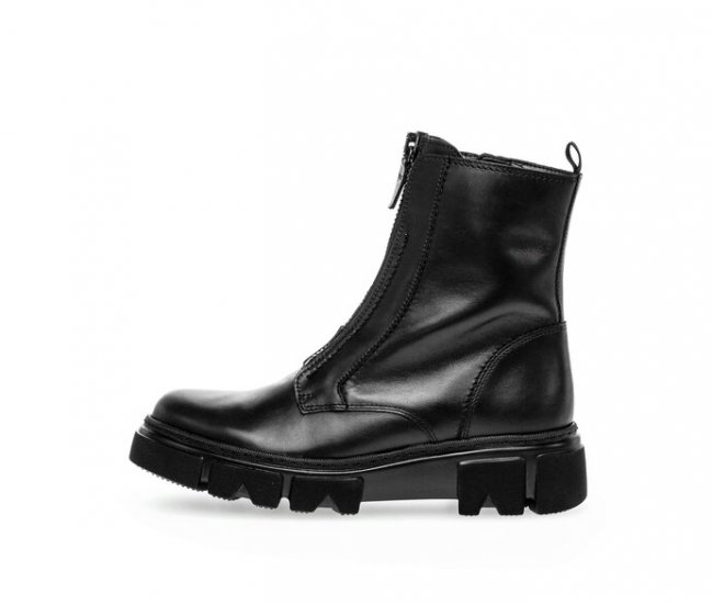 Gabor Damen Sportliche Stiefelette Schwarz - Glattleder
