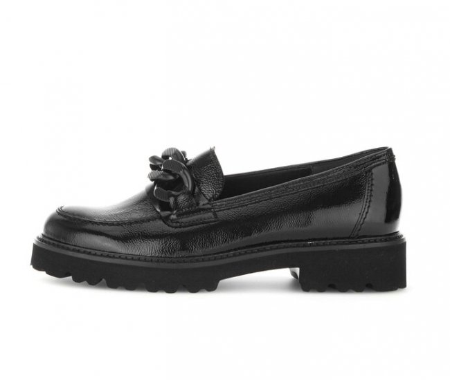 Gabor Damen Loafer Schwarz - Lackleder