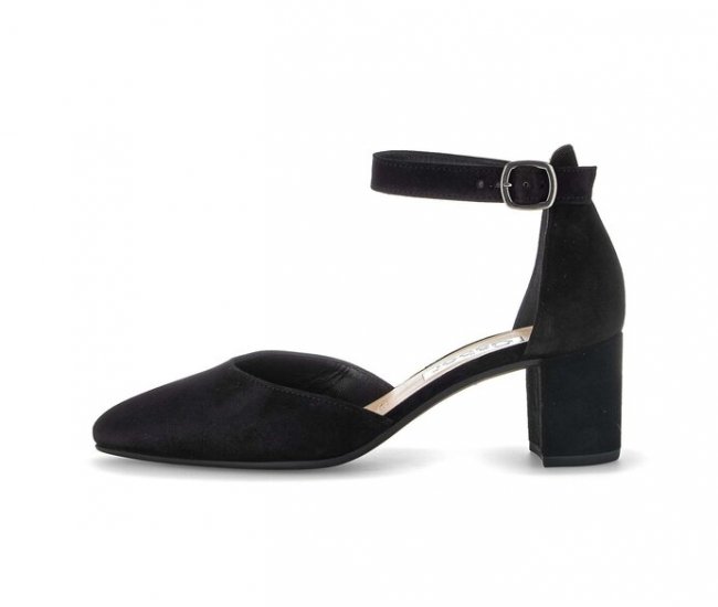 Gabor Damen Spangenpumps Schwarz - Rauleder