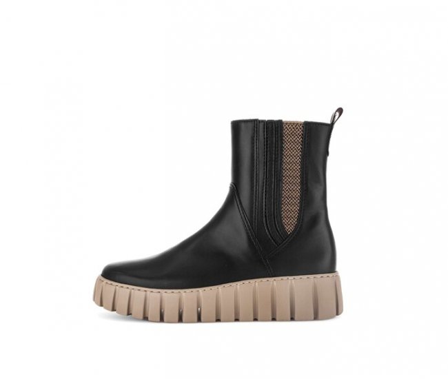 Gabor Damen Plateau Stiefelette Schwarz - Glattleder