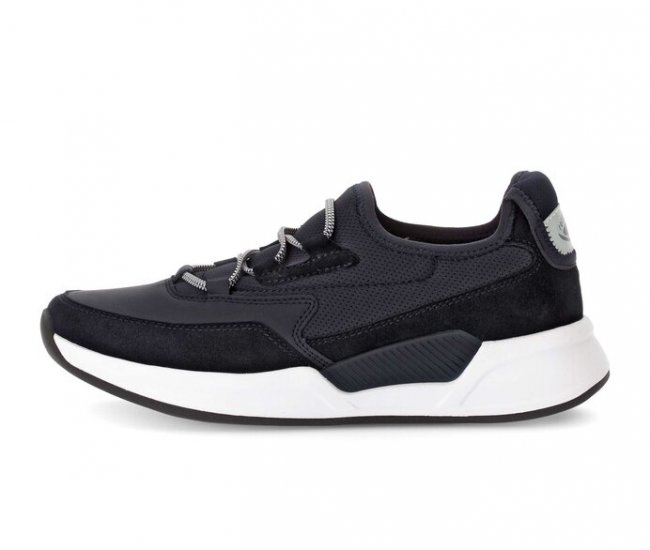 Gabor Damen Sneaker Low Blau - Materialmix Leder/Lederimitat