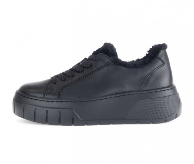 Gabor Damen Sneaker Low Schwarz - Materialmix Leder/Lederimitat