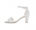 Gabor Damen Riemchensandale Silber - Materialmix Leder/Lederimitat