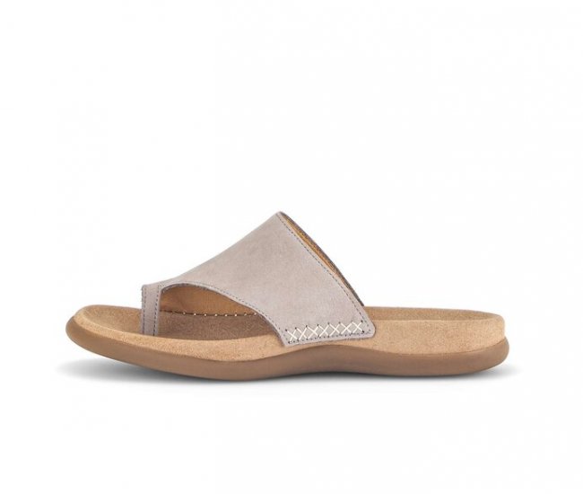 Gabor Damen Zehentrenner Beige - Rauleder