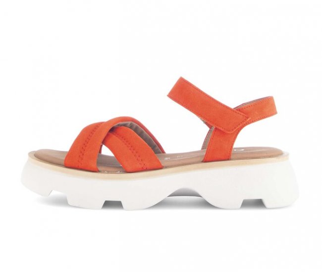 Gabor Damen Riemchensandale Orange - Rauleder