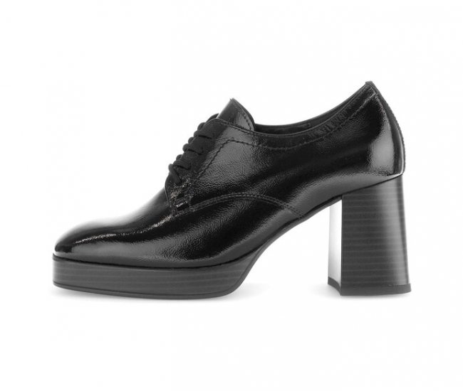 Gabor Damen Plateau Pumps Schwarz - Lackleder
