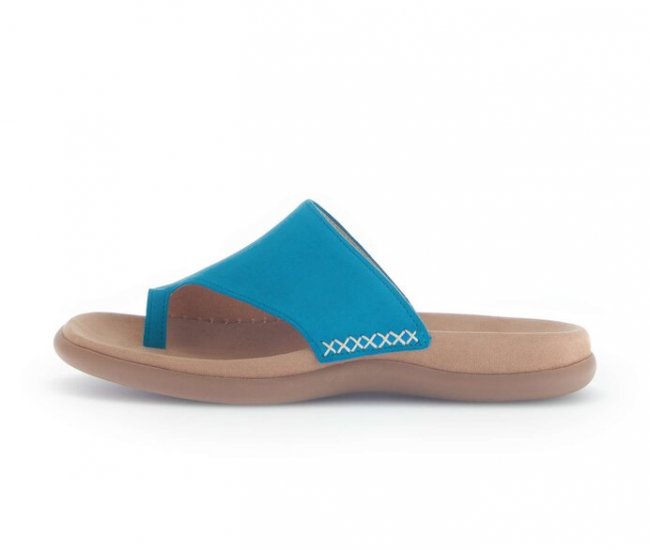 Gabor Damen Pantolette Blau - Rauleder