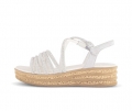 Gabor Damen Plateau Sandale Silber - Materialmix Leder/Lederimitat