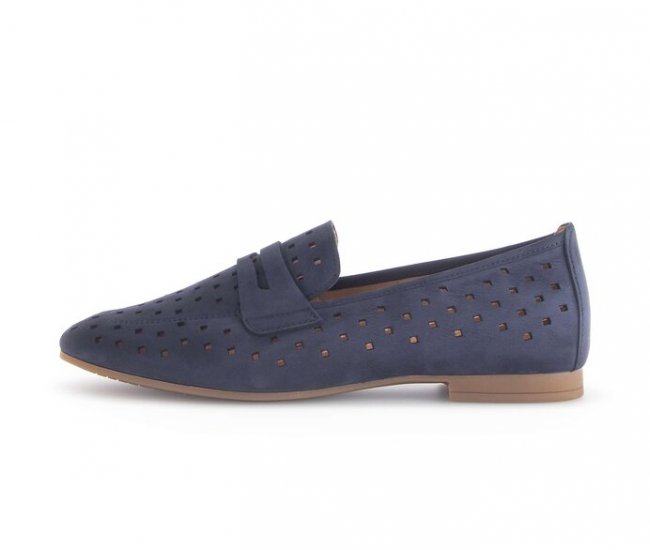 Gabor Damen Slipper Blau - Rauleder