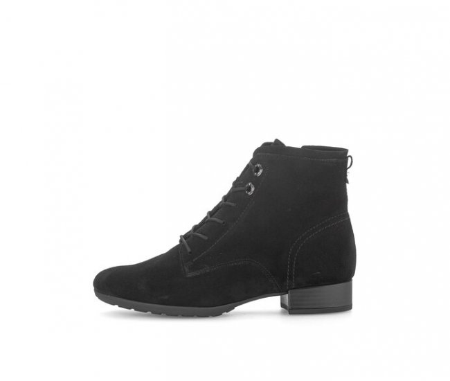 Gabor Damen Schnürstiefelette Schwarz - Rauleder