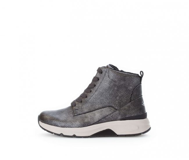 Gabor Damen Sportliche Stiefelette Grau - Effektleder