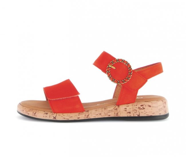 Gabor Damen Riemchensandale Orange - Rauleder