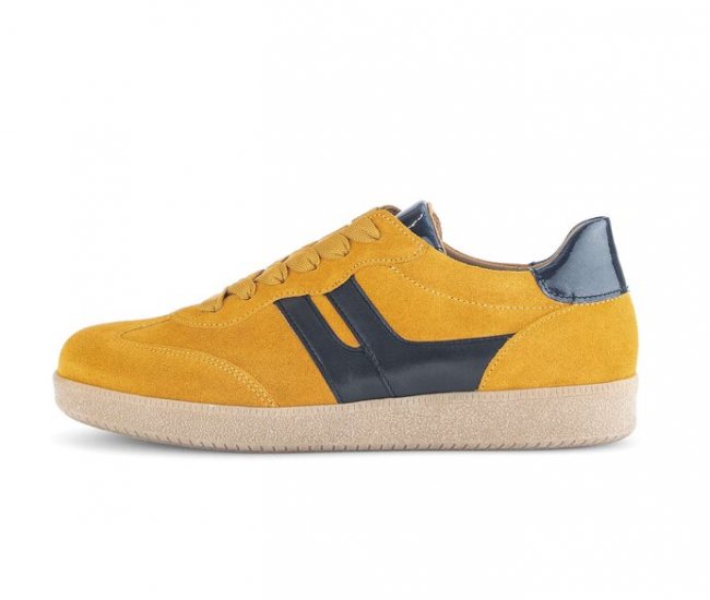 Gabor Damen Sneaker Low Gelb - Materialmix Leder