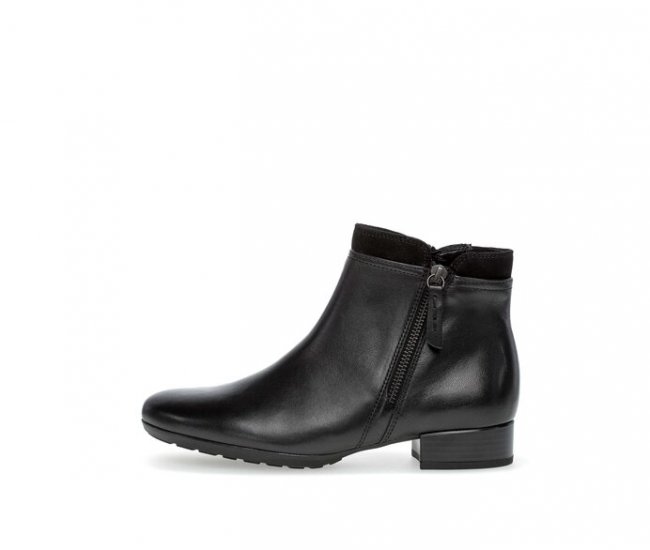 Gabor Damen Sportliche Stiefelette Schwarz - Glattleder