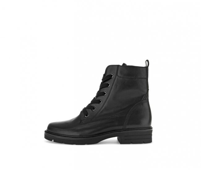 Gabor Damen Schnürstiefelette Schwarz - Glattleder
